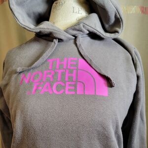 The North Face Women's M Grey Pullover Hoodie purple Graphic